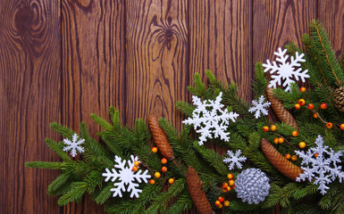 Christmas background with fir branches