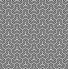 Seamless geometric pattern in black and white geometric lines