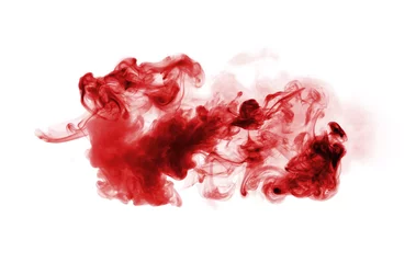 Zelfklevend Fotobehang red smoke isolated on white © Liliia