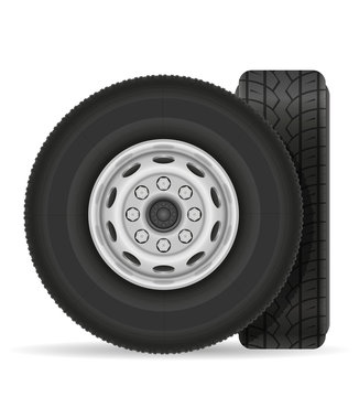 bus or truck wheel stock vector illustration