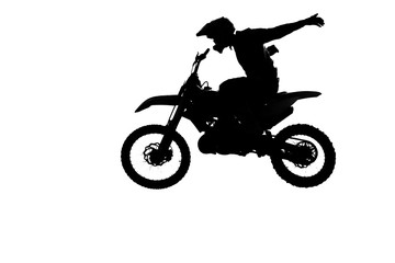 Obraz na płótnie Canvas Motorcircle rider silhouette