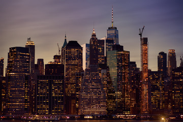 Amazing New York City Manhattan skyline panorama view over Hudson River