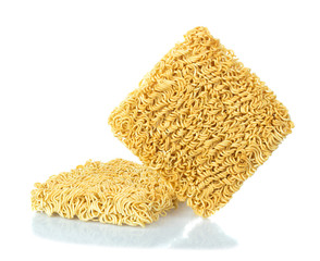 Instant noodles isolated on white background.