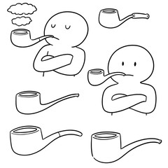 vector set of smoking pipe