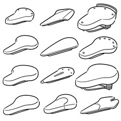 vector set of bicycle saddles