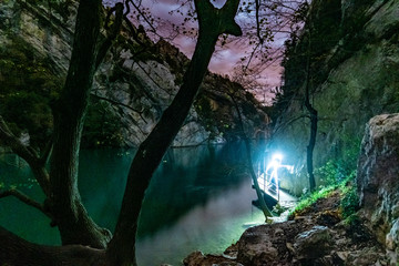 Lightpainting dans les basses Gorges du Verdon