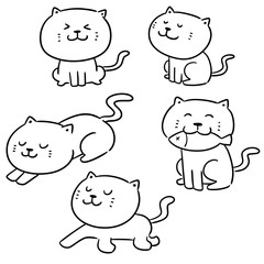 vector set of cats