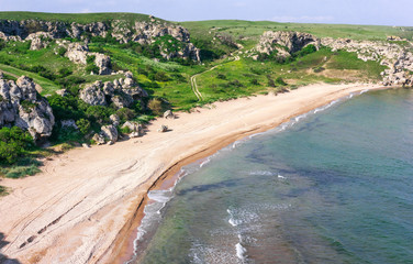 Coast of the  Azov Sea,  Crimea, Kerch, general beaches