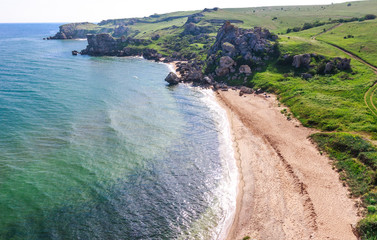 Sea coast. Coast of the Azov Sea, Crimea, Kerch, General Beaches.