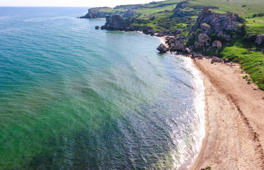 Obraz premium Sea coast. Coast of the Azov Sea, Crimea, Kerch, General Beaches.
