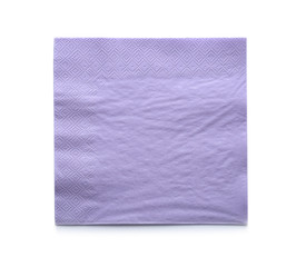 Paper napkin on white background, top view