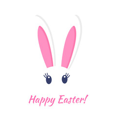 Easter bunny in a cartoon style. greeting card or poster. Vector illustration. concept of spring and Easter holidays