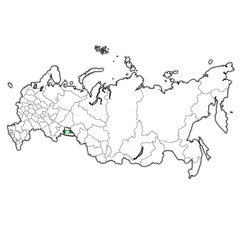 Obraz premium kurgan oblast on administration map of russia