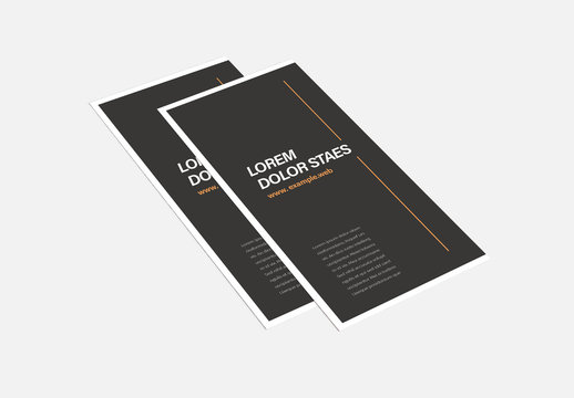 Black and White Trifold Brochure Layout with Orange Accents