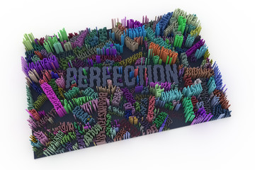 Keyword of Perfection. Abstract shape composition, geometric structure block. Wallpaper for graphic...