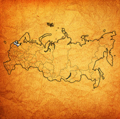 leningrad oblast on administration map of russia