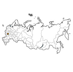 lipetsk oblast on administration map of russia