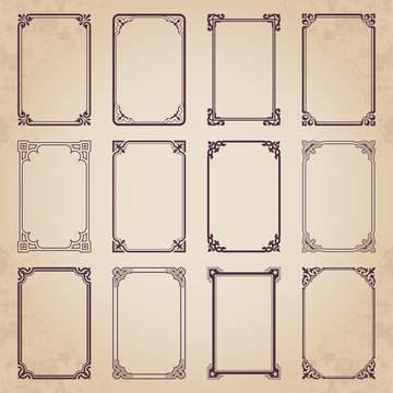 Decorative retro calligraphic frames