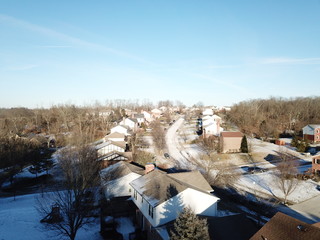 Aerial Neighborhood in Winter