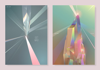2 type pastel crystal poster design template