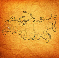 mordovia republic on administration map of russia