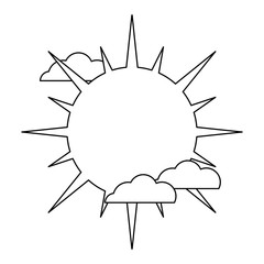 Sun and clouds black and white