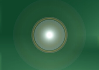 Light circle on dark green background