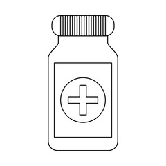 Medicine bottle symbol black and white