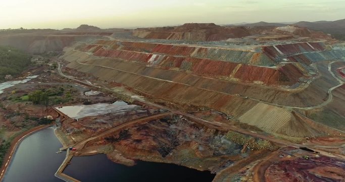 Rio Tinto mining in Huelva Spain. From this open pit mines tons of copper, zinc, gold, silver,lead and other metals are being extracted since year 3000 BC to nowadays.