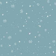 Fototapeta premium Seamless pattern with snowflakes