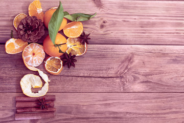  bouquet of tangerines, cone and anise