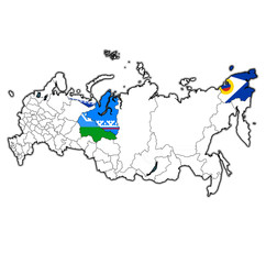 Obraz premium autonomous okrugs on administration map of russia