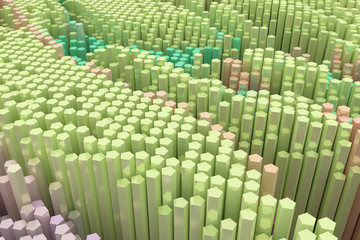 Obraz premium Geometric structure block. For graphic design or background, shape composition. Colorful 3D rendering.