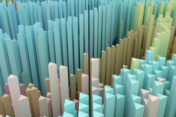 Fototapeta premium Illustrations of shape composition, geometric structure, block for graphic design or wallpapers. Colorful 3D rendering.