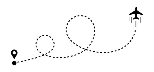 Plane with track vector illustration.