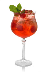 Fresh sangria cocktail isolated on white