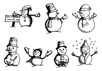 vintage snowman,vector,christmas
