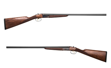 Classic hunting rifle isolated on white background