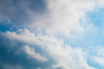 blue sky with clouds after the rain