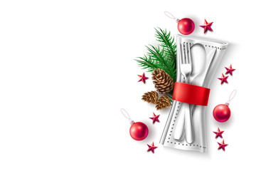 Vector christmas holiday restauran cafe menu 3d