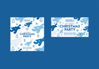 Christmas Social Media Feed Layout with Snowflake and Christmas Tree Elements