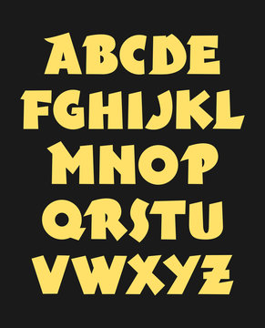 Hand drawn bold gothic font. Vector alphabet