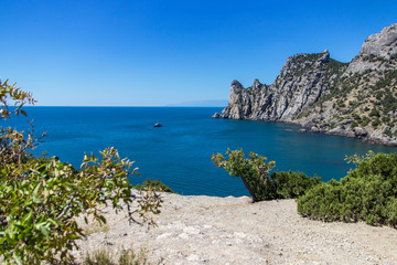 Fototapeta na wymiar Beautiful scenery, Southern coast of Crimea, New World