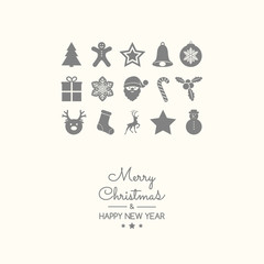 Christmas wishes with decorations. Vector.