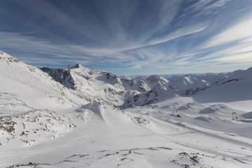 Stubai Gletscher Bergpanorama frisch verschneit