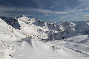 Obraz premium Stubai Gletscher Bergpanorama frisch verschneit