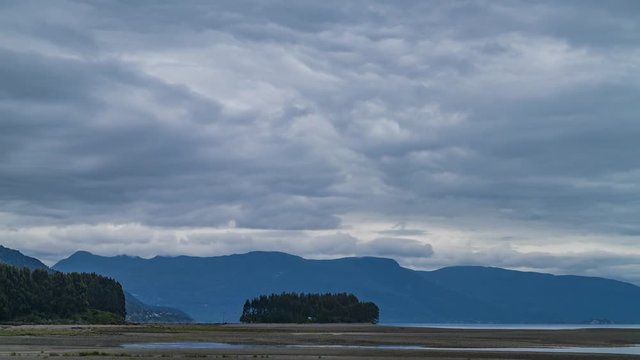 Time lapse of the clouds in Lenca, small town located in Carretera Austral, south of the world. Chile