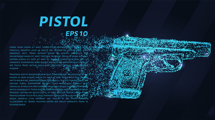The pistol of the blue points of light. The pistol of the particles. Vector illustration.