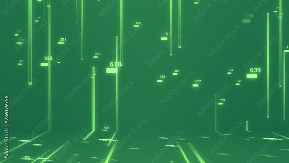 Poster abstract field of binary code and stock market economy background with random number