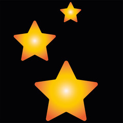 Golden Star Pattern with Black Background